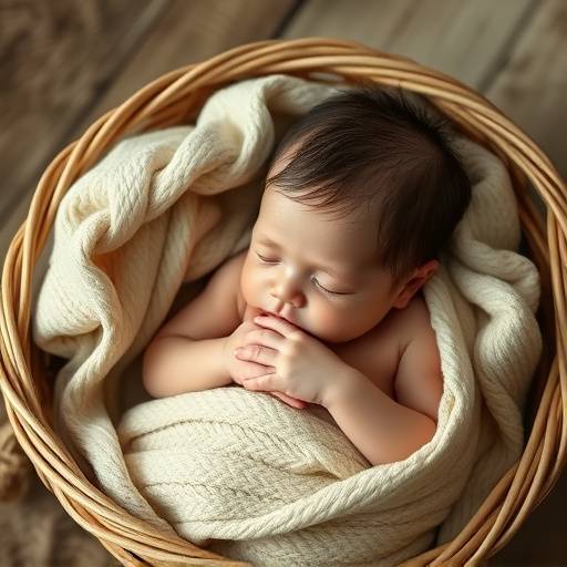 Beb√™ rec√©m-nascido dormindo em um cesto durante uma sess√£o fotogr√°fica de newborn